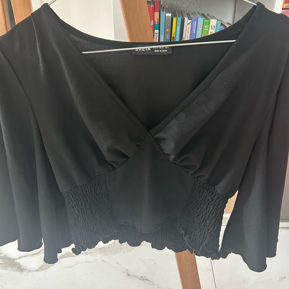 SHEIN Elegant Black Blouse